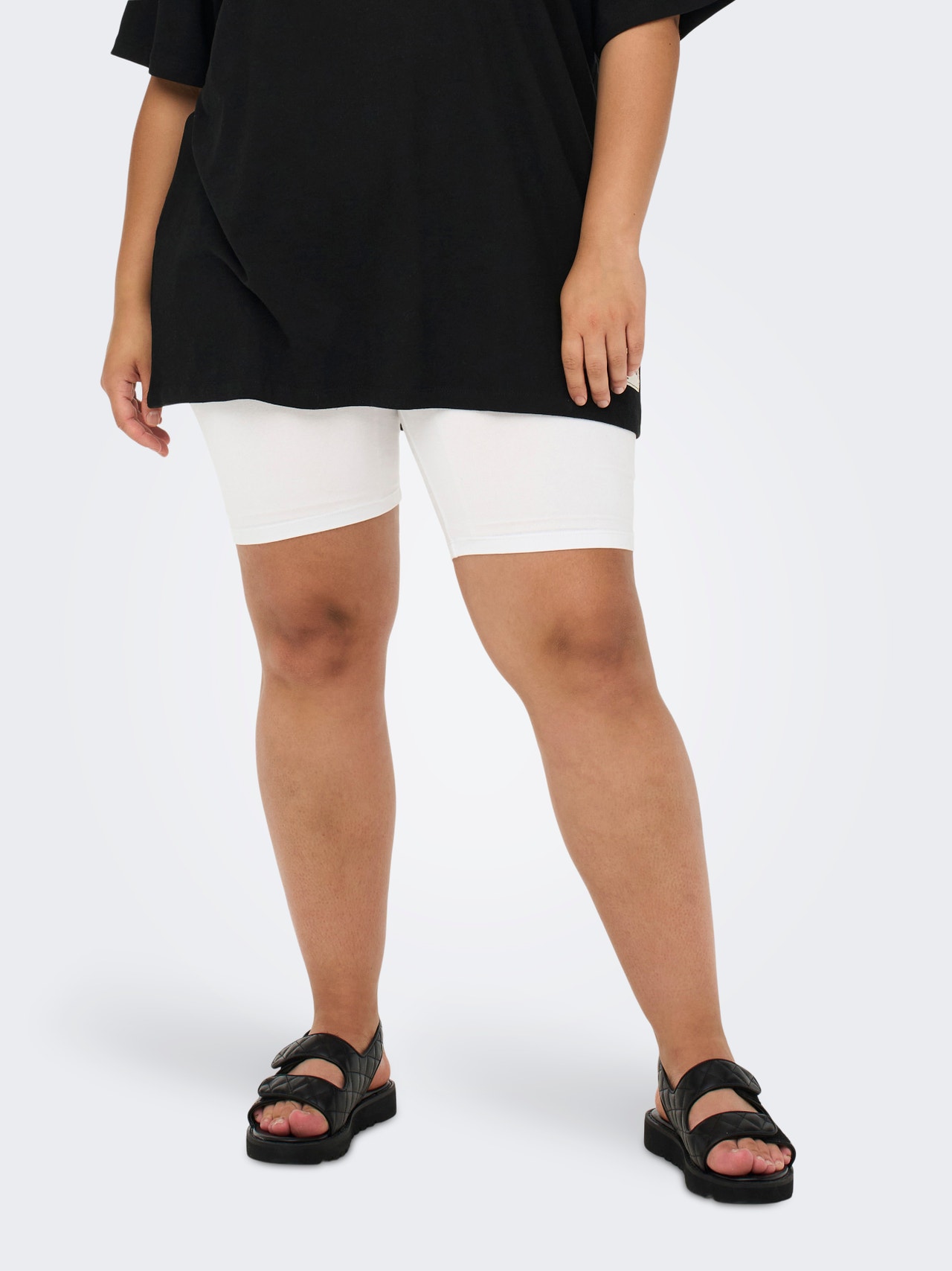ONLY Curvy strakke Shorts -White - 15176212
