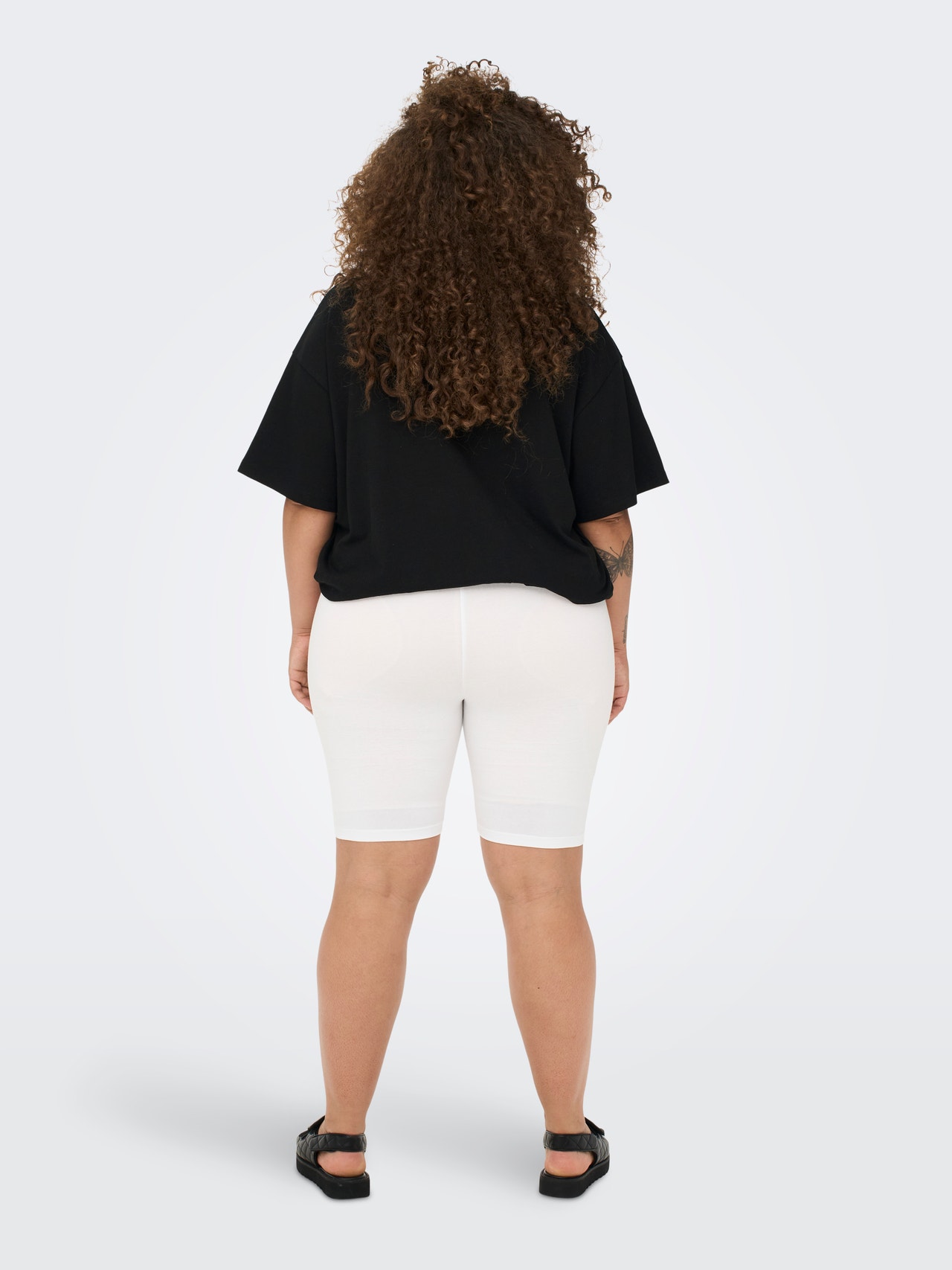 ONLY Curvy strakke Shorts -White - 15176212