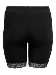 ONLY Curvy Shorts med blondekant -Black - 15176215