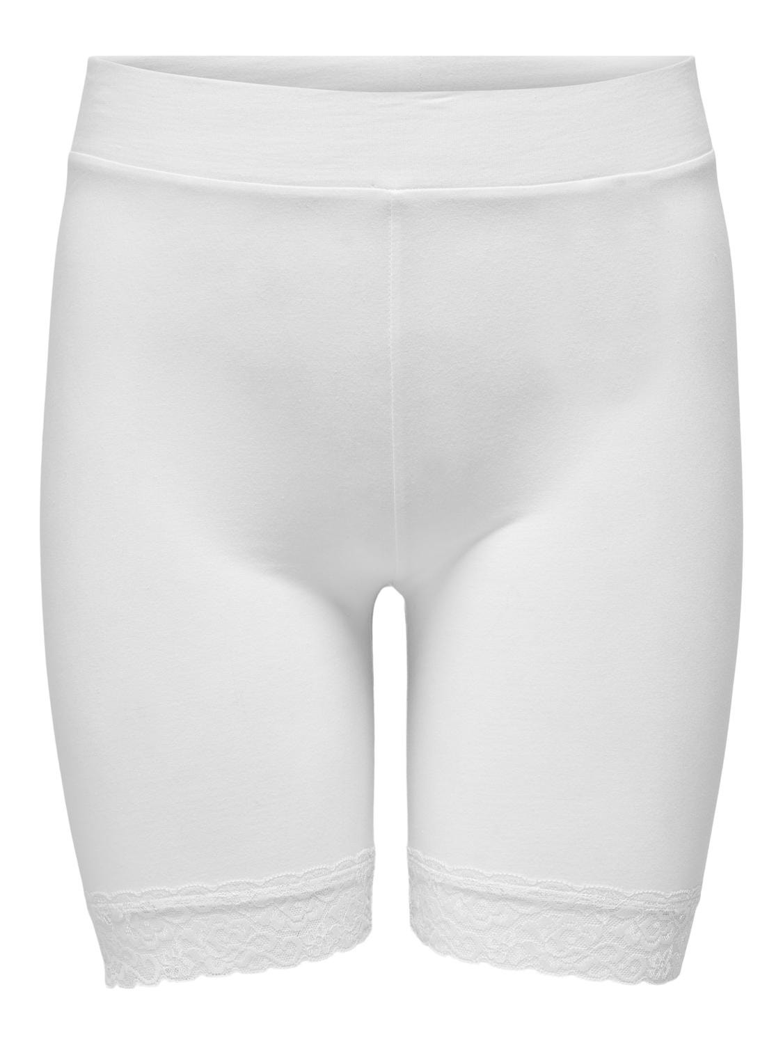 ONLY Curvy blondedetalj Shorts -White - 15176215