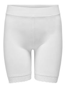 ONLY Detaillierte Curvy Spitzen Shorts -White - 15176215