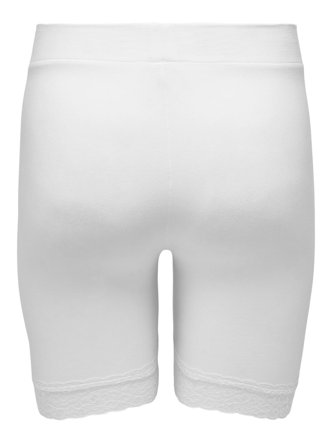 ONLY Curvy met kant gedetailleerde Shorts -White - 15176215