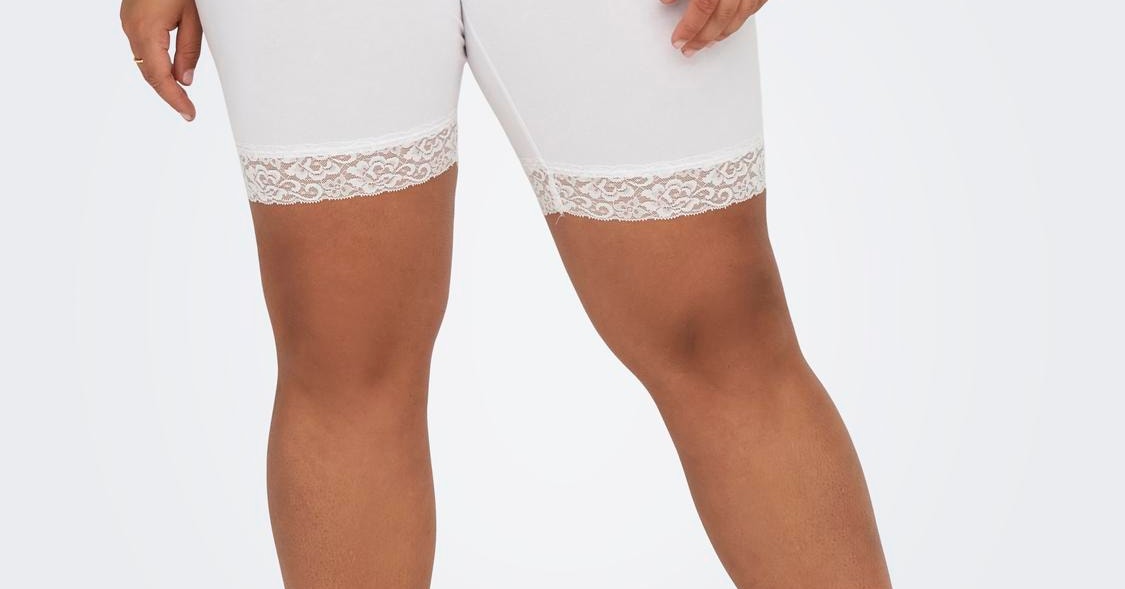 AYBAY Women's Shorts Lace Overlay Shorts Shorts (Color : White