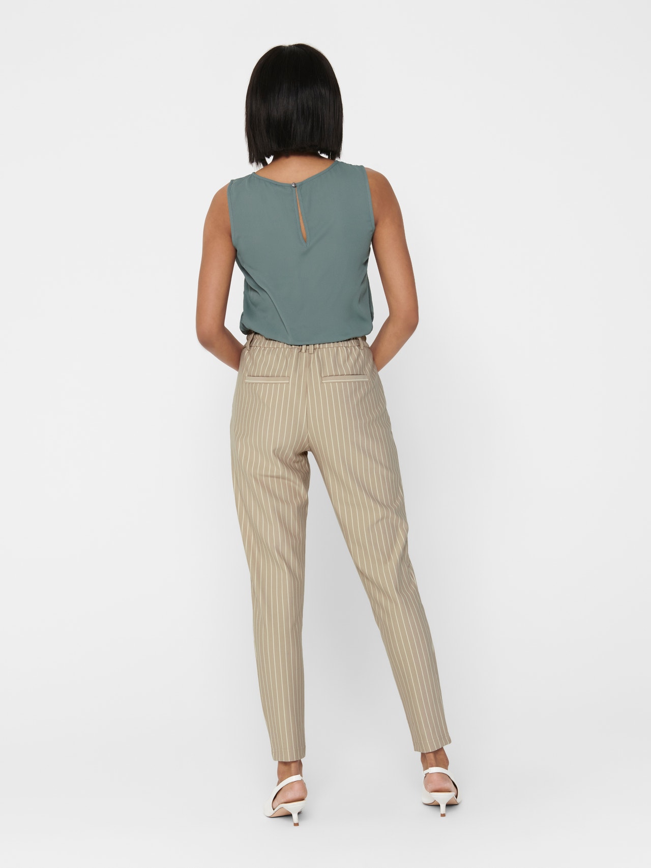 ONLY Pantalons Regular Fit Taille classique -Humus - 15176615