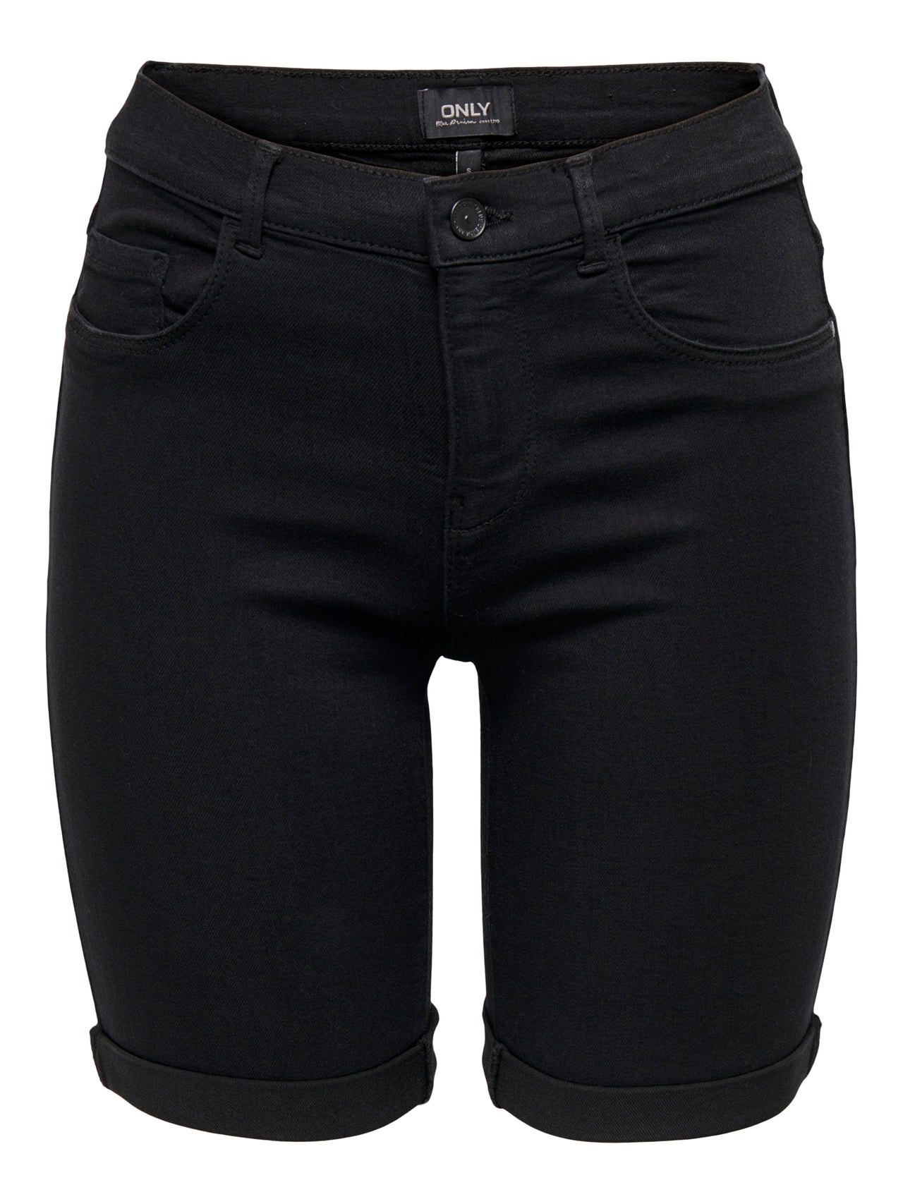ONLY Bodycon stane Srednji struk Preklopni rubovi Kratke hlače -Black - 15176847