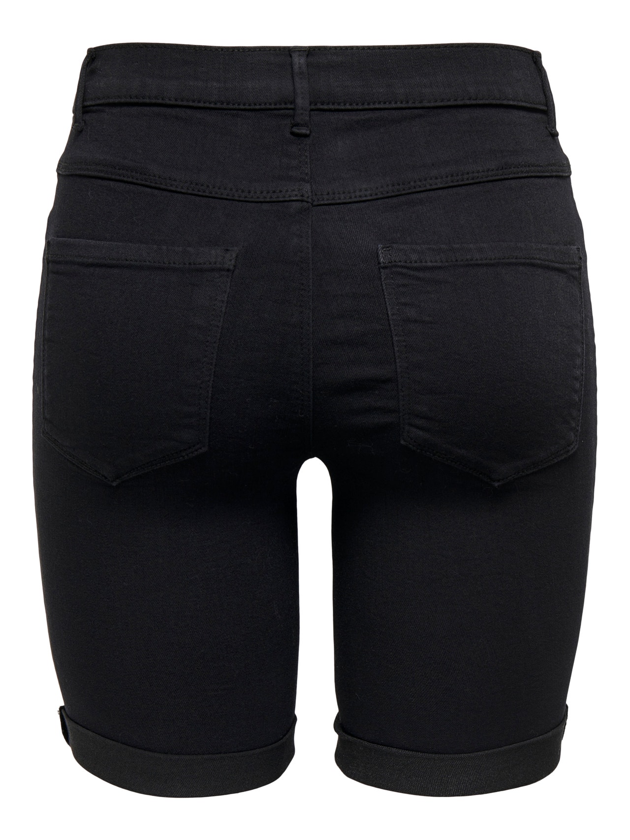 ONLY Bodycon stane Srednji struk Preklopni rubovi Kratke hlače -Black - 15176847