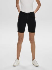 ONLY Bodycon Fit Mid waist Fold-up hems Shorts -Black - 15176847