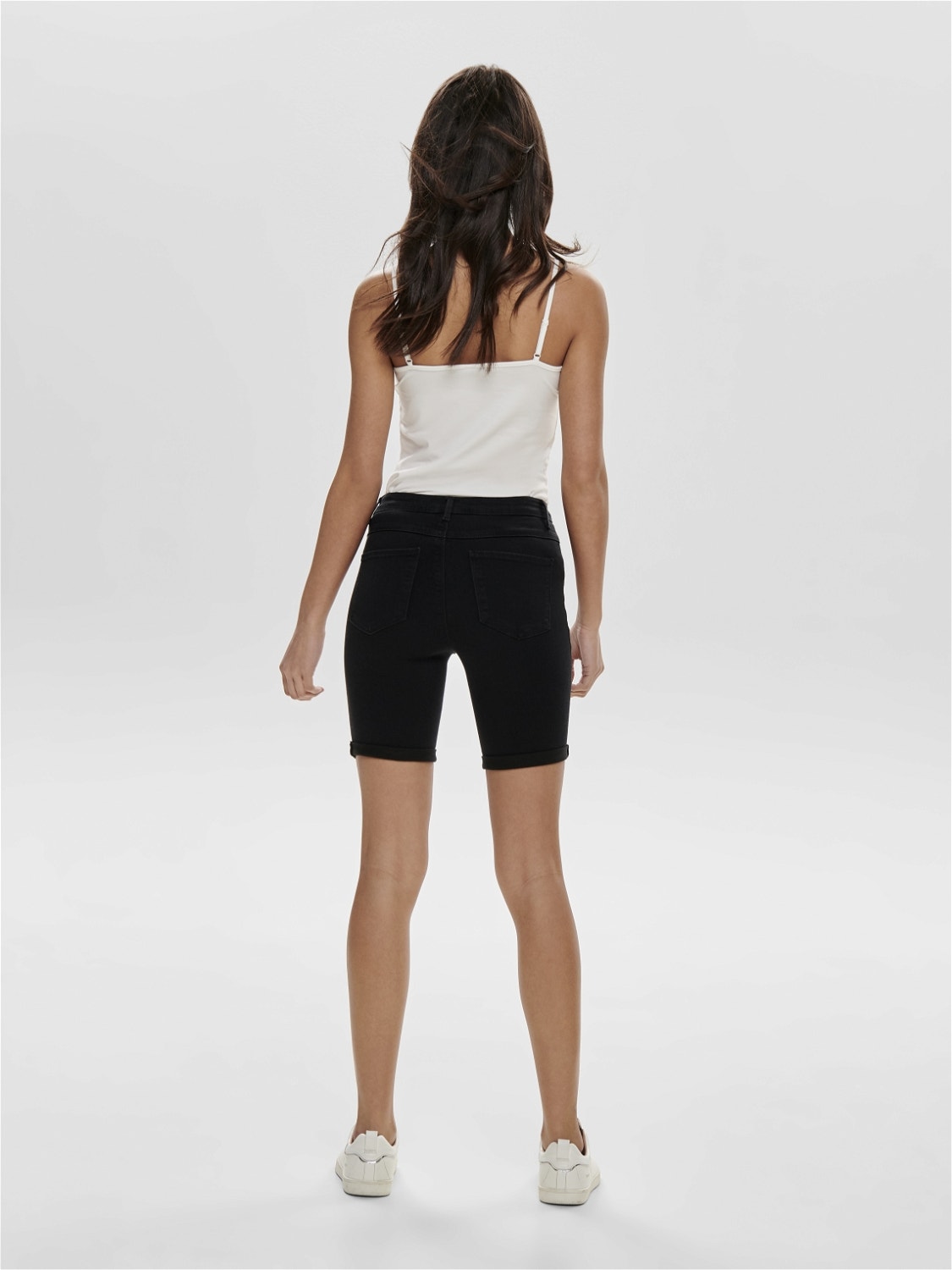 ONLY Bodycon fit Mid waist Omvouwbare zomen Shorts -Black - 15176847