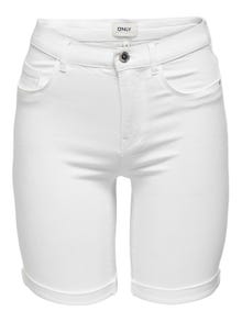 ONLY Bodycon fit Mid waist Omvouwbare zomen Shorts -White - 15176847