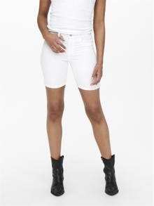 ONLY Bodycon Fit Mid waist Fold-up hems Shorts -White - 15176847