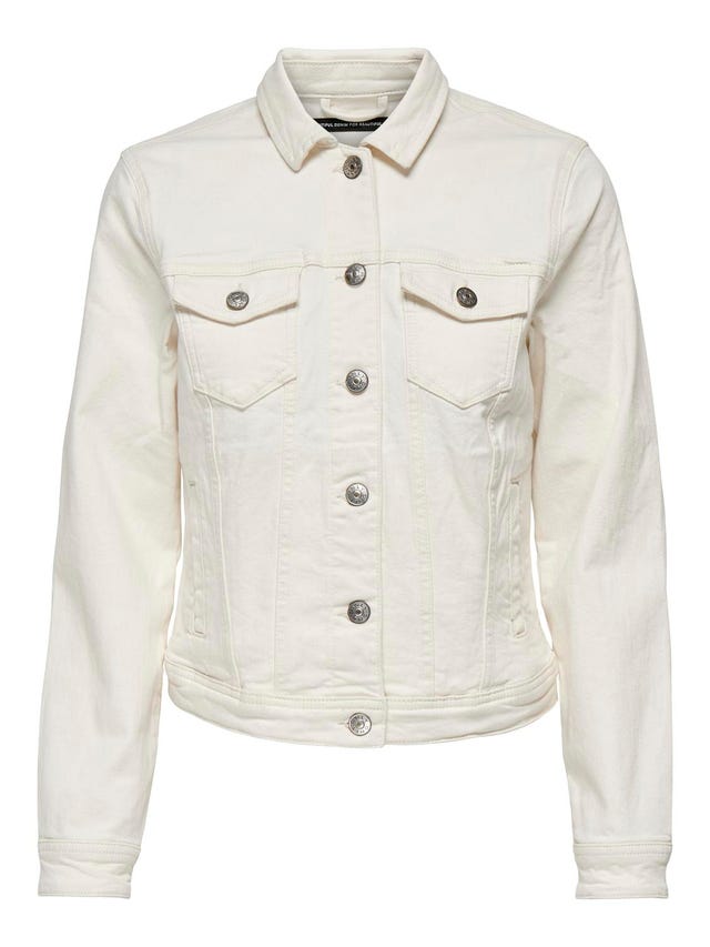 ONLY Solid coloured Denim jacket - 15177238