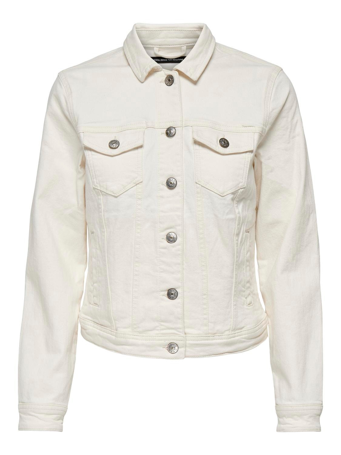 ONLY Solid coloured Denim jacket -Ecru - 15177238