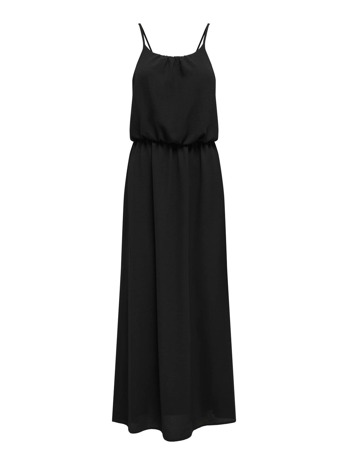 ONLY Regular fit U-Hals Verstelbare bandjes Lange jurk -Black - 15177381