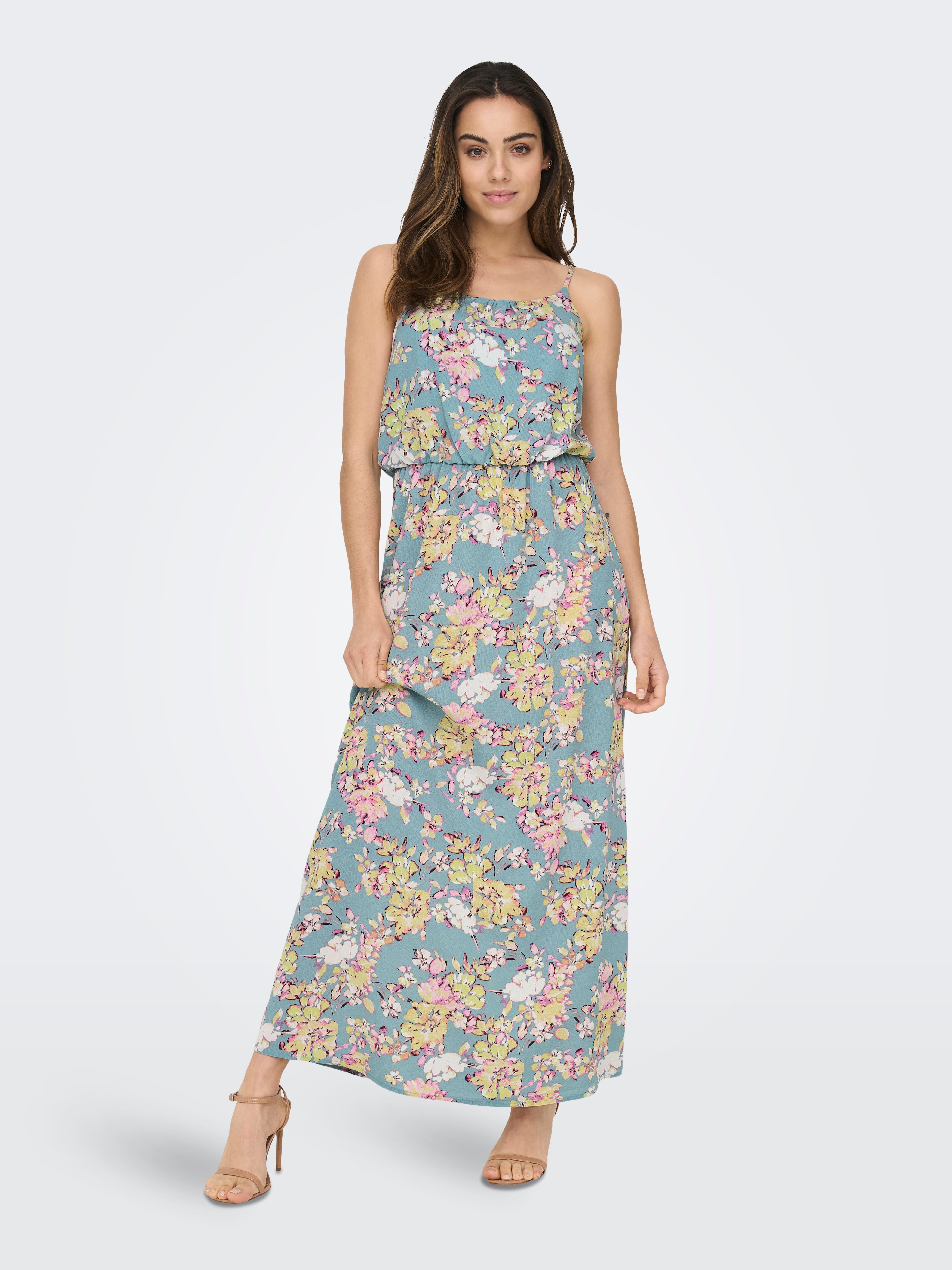 Robe longue Regular Fit Col en U Sangles réglables | Dark Grey | ONLY®