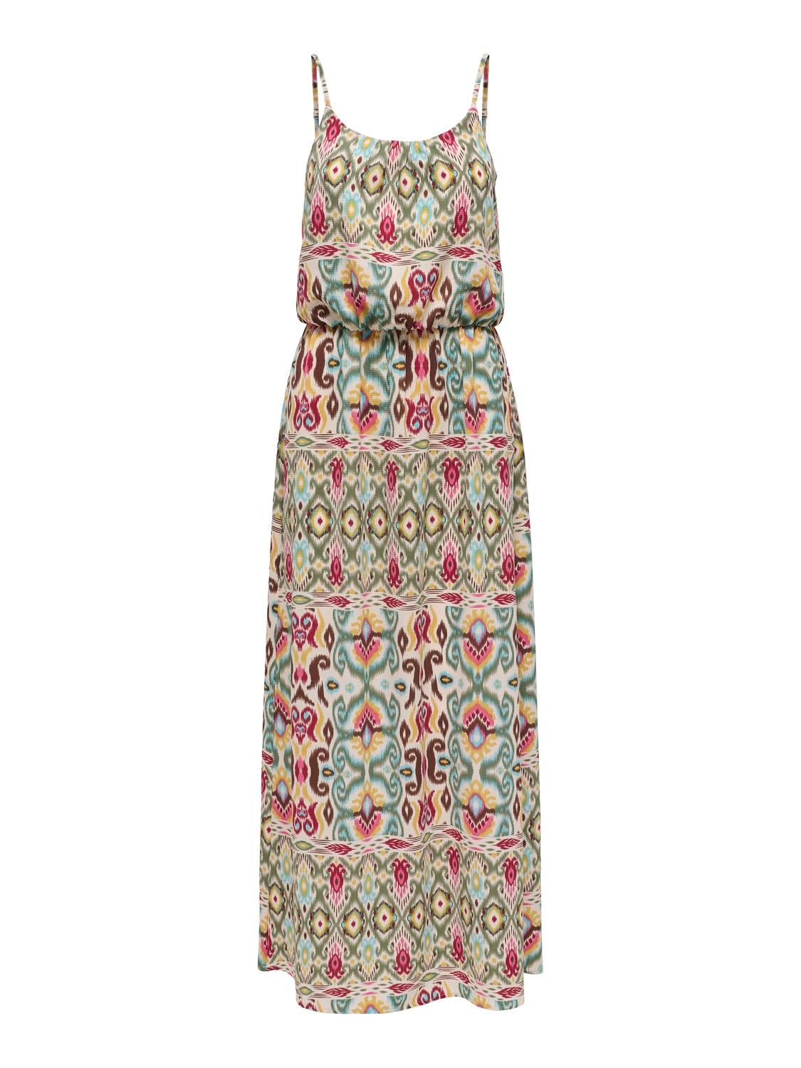 ONLY Maxi dress with pattern -Oil Green - 15177381
