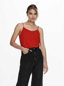 ONLY Regular Fit Round Neck Tank-Top -High Risk Red - 15177444