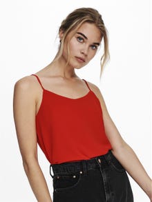 ONLY Regular Fit Round Neck Tank-Top -High Risk Red - 15177444