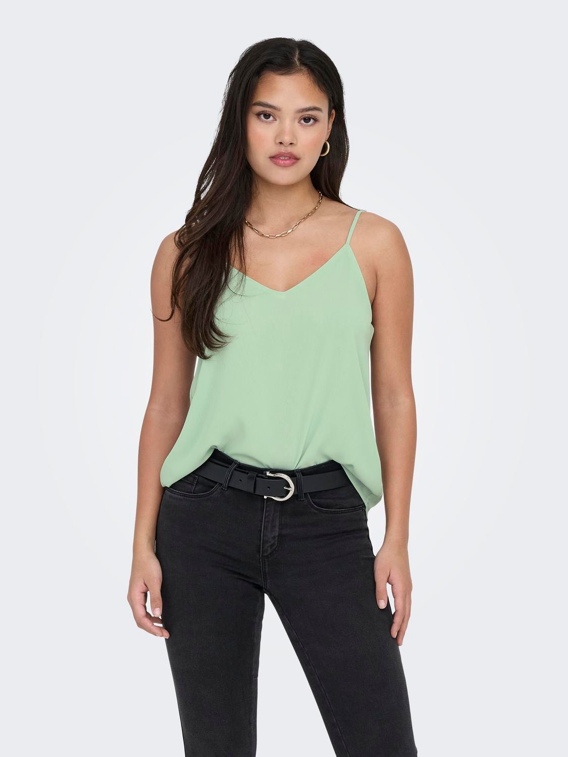 ONLY Regular fit O-hals Tanktop -Frosty Green - 15177444
