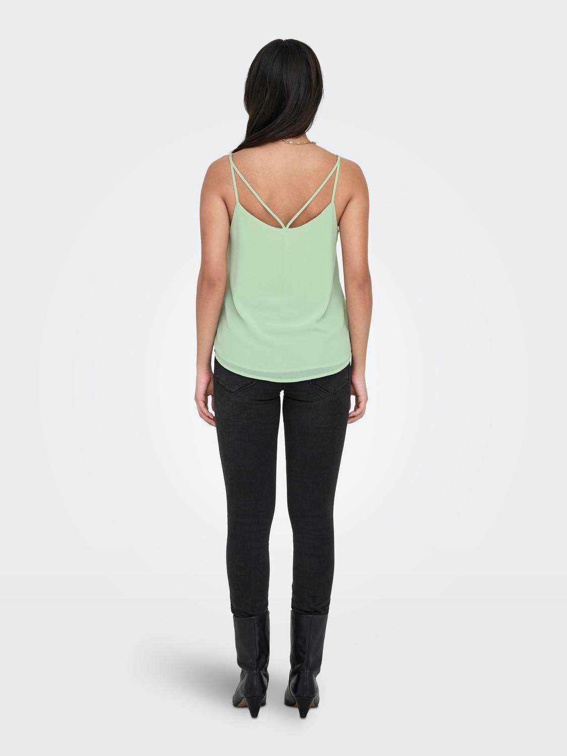 ONLY Regular Fit Round Neck Tank-Top -Frosty Green - 15177444