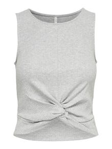 ONLY Cropped Sleeveless Top -Light Grey Melange - 15177490