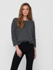 ONLY Oversize 3/4 sleeved top -Dark Grey Melange - 15177776