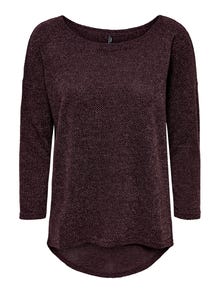 ONLY Loose Fit Round Neck Top -Winetasting - 15177776