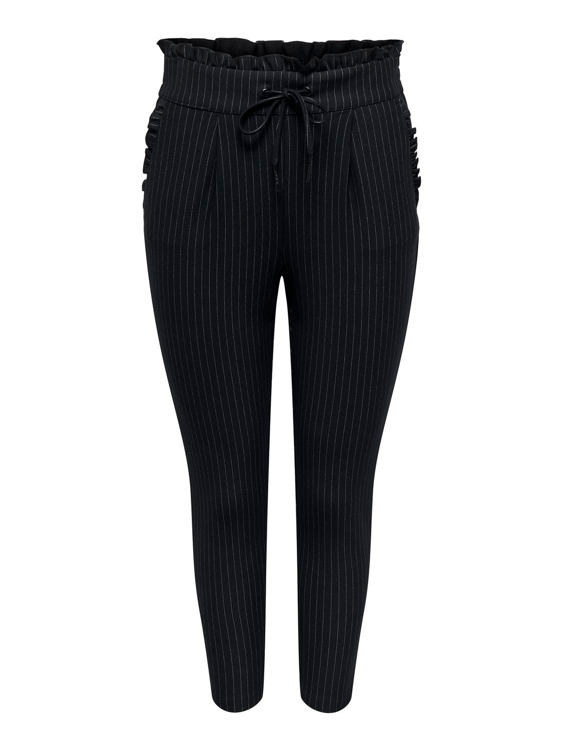ONLY Petite Pinstriped Trousers -Black - 15177939