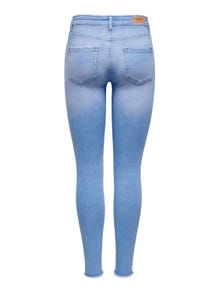 ONLY Jeans Skinny Fit Taille moyenne Ourlé destroy -Light Blue Denim - 15178061