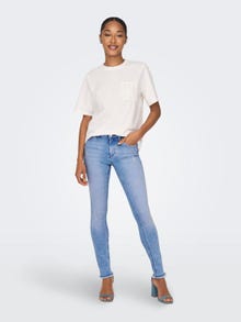 ONLY Skinny fit Mid waist Versleten zoom Jeans -Light Blue Denim - 15178061