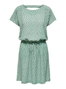 ONLY Normal geschnitten Rundhals Kurzes Kleid -Chinois Green - 15178544