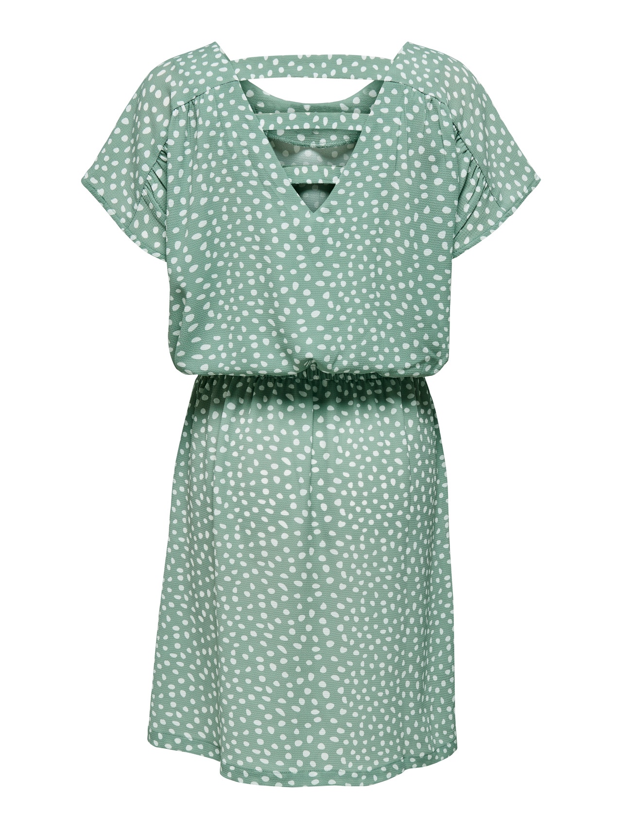 ONLY Normal geschnitten Rundhals Kurzes Kleid -Chinois Green - 15178544
