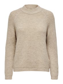 ONLY High neck Knitted Pullover -Whitecap Gray - 15179813