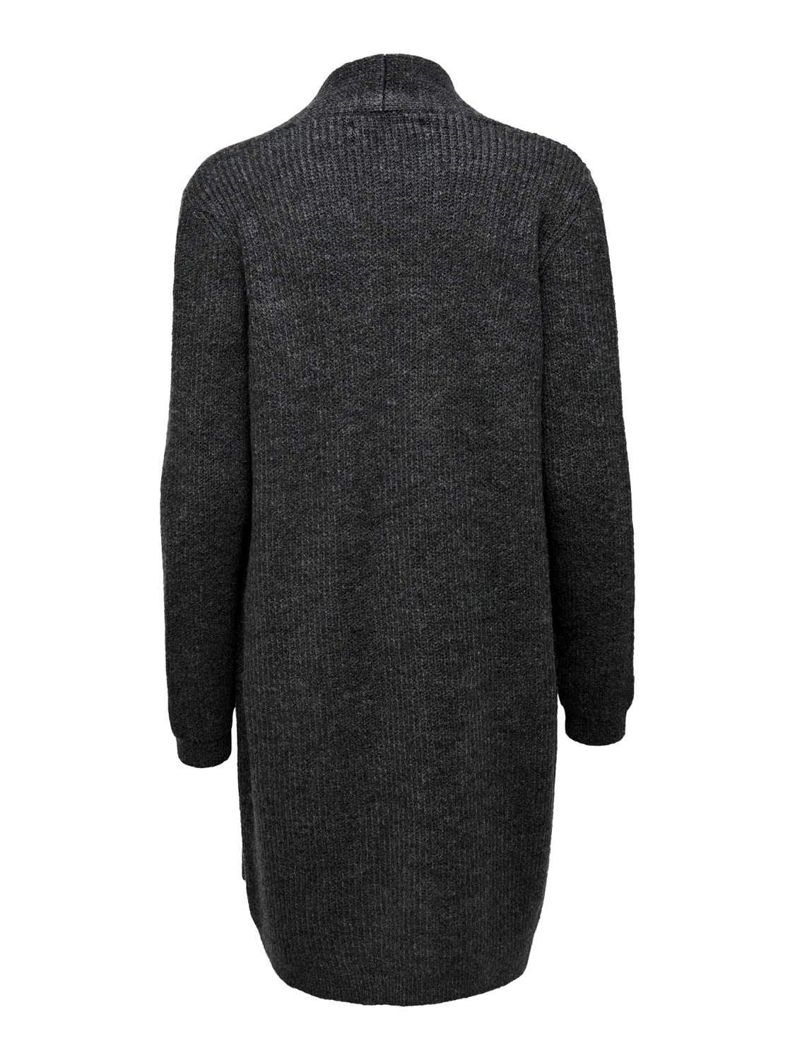 ONLY Lang strikket cardigan med lommer -Dark Grey Melange - 15179815