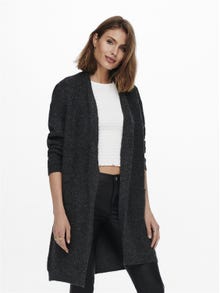 ONLY long knit cardigan with pockets  -Dark Grey Melange - 15179815