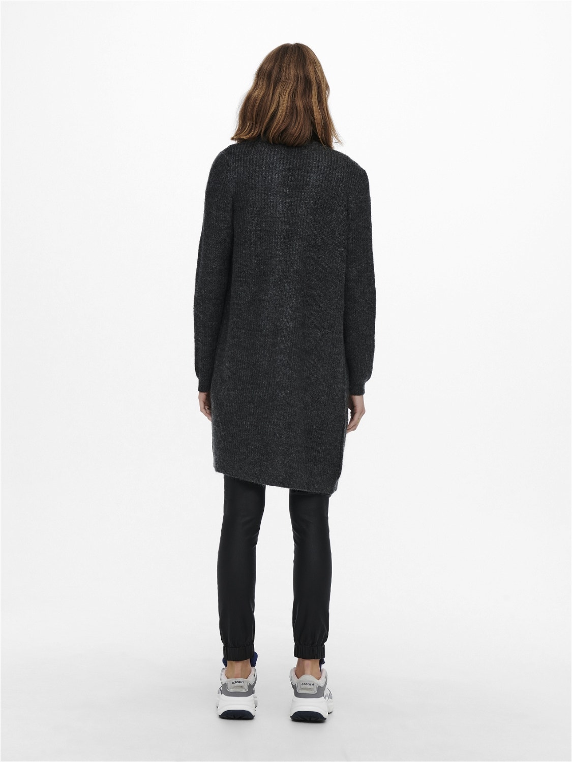ONLY long knit cardigan with pockets  -Dark Grey Melange - 15179815