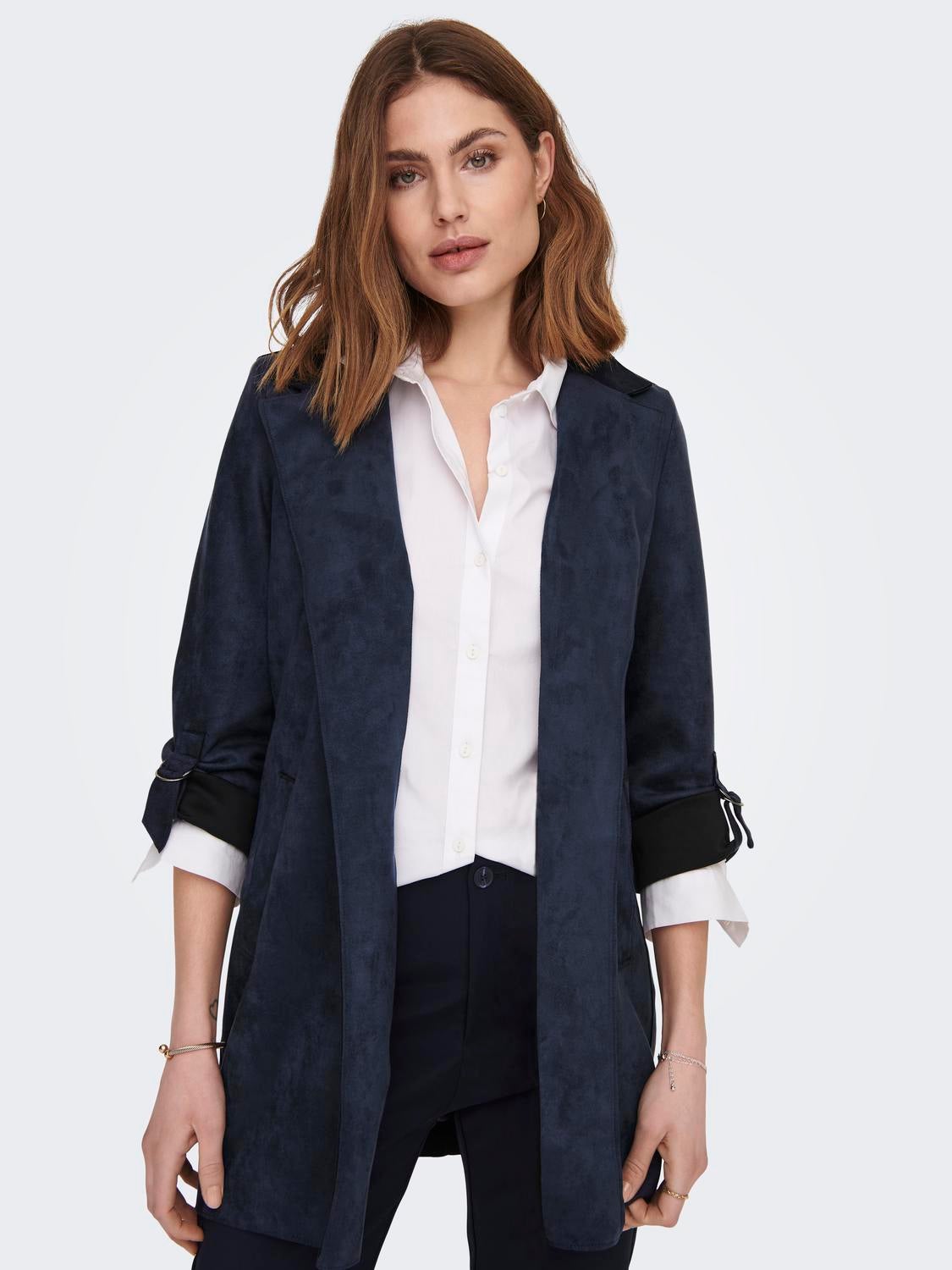 Blue suede outlet coat women's