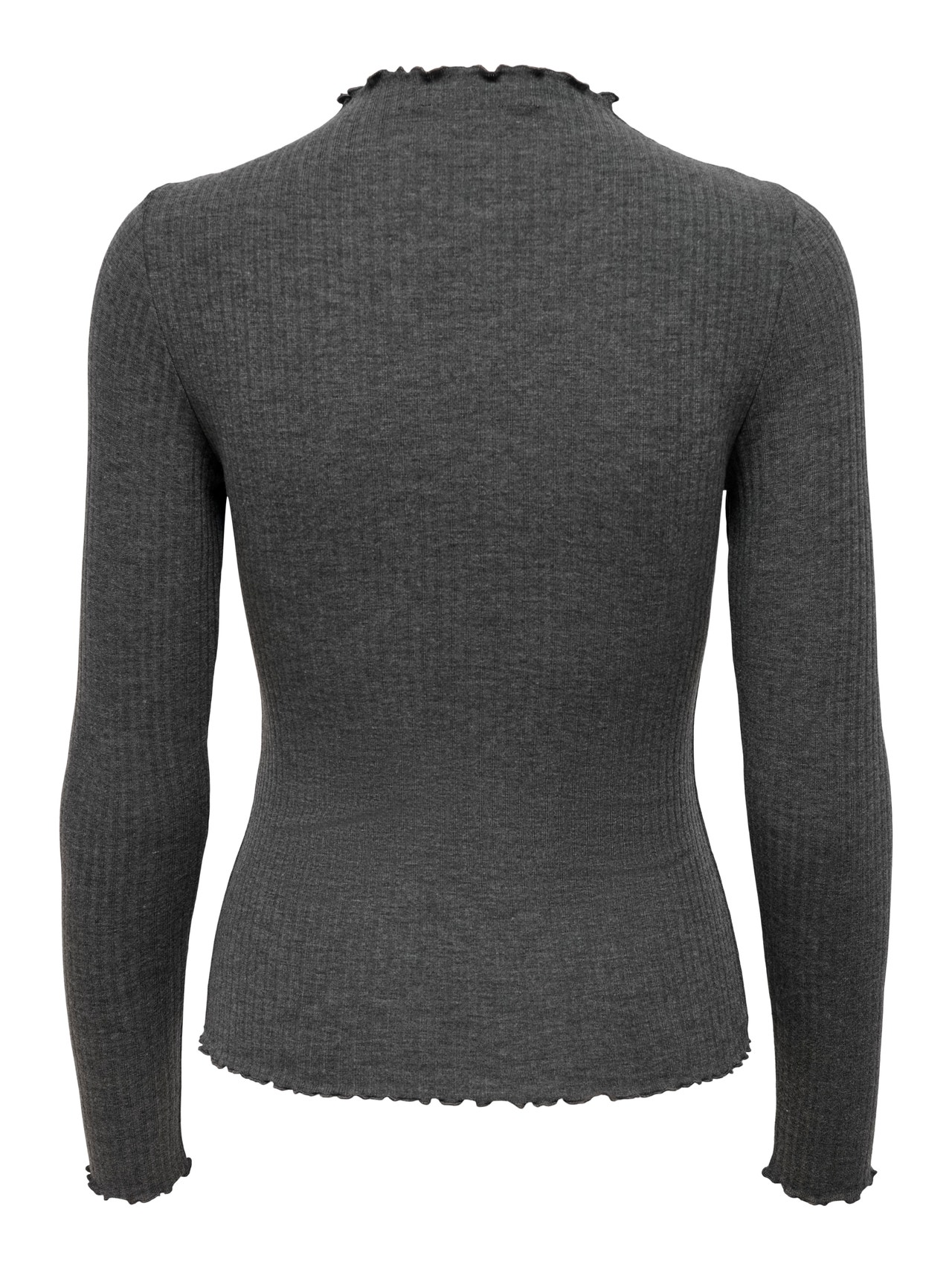 ONLY Col montant Top à manches longues -Dark Grey Melange - 15180040