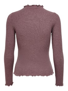 ONLY Col montant Top à manches longues -Rose Brown - 15180040