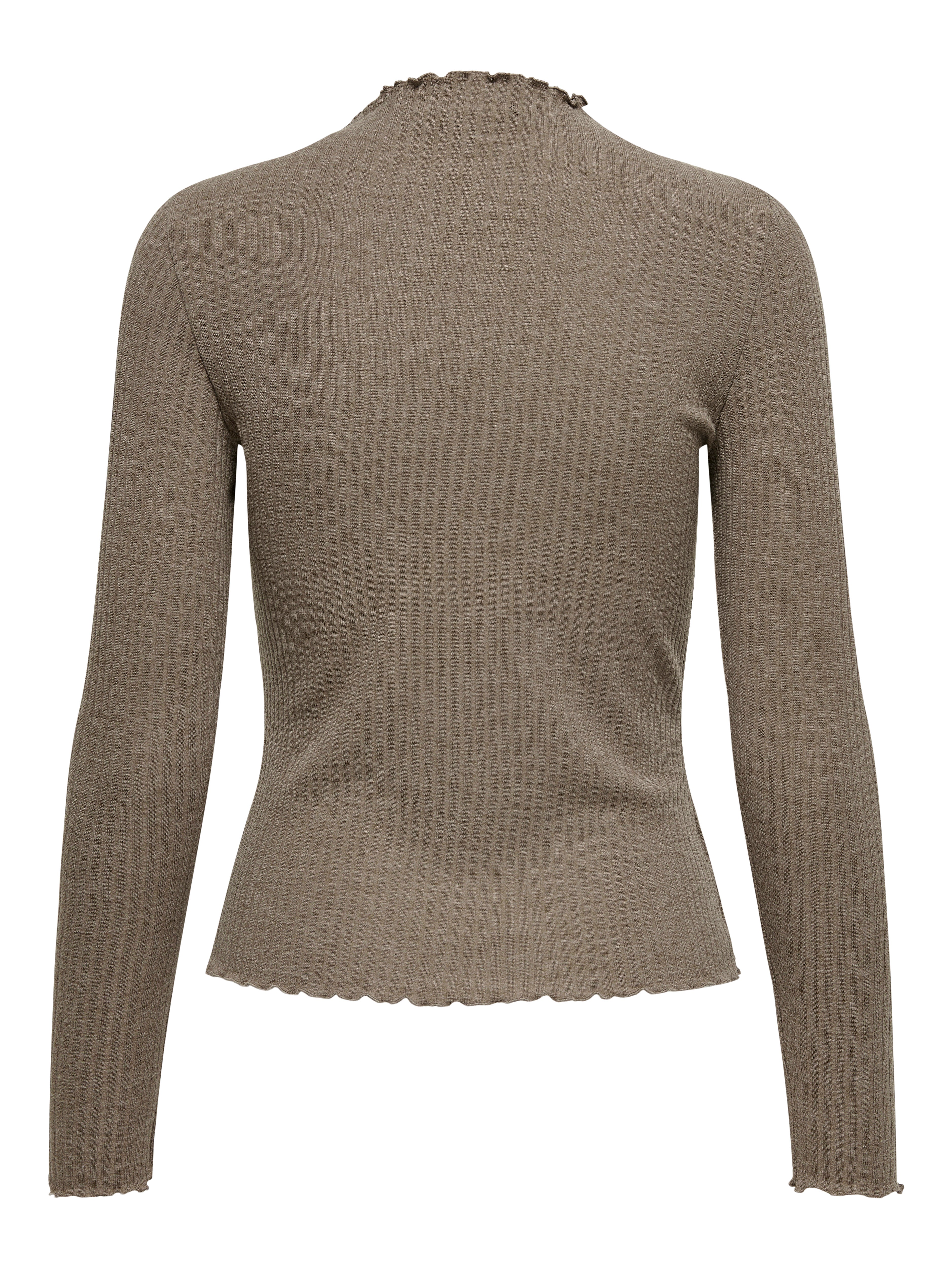 Col montant Top ?� manches longues | Marron clair | ONLY?�