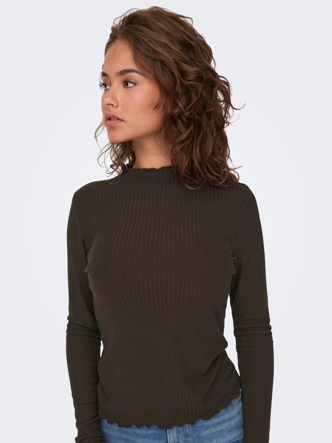 ONLY High neck Long Sleeved Top -Demitasse - 15180040