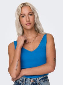 ONLY V-hals Mouwloze top -Directoire Blue - 15180497