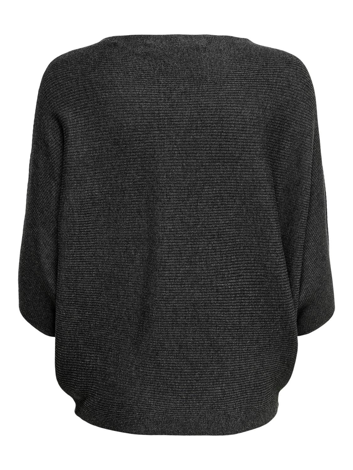 ONLY Boothals Verlaagde schoudernaden Pullover -Dark Grey Melange - 15181237