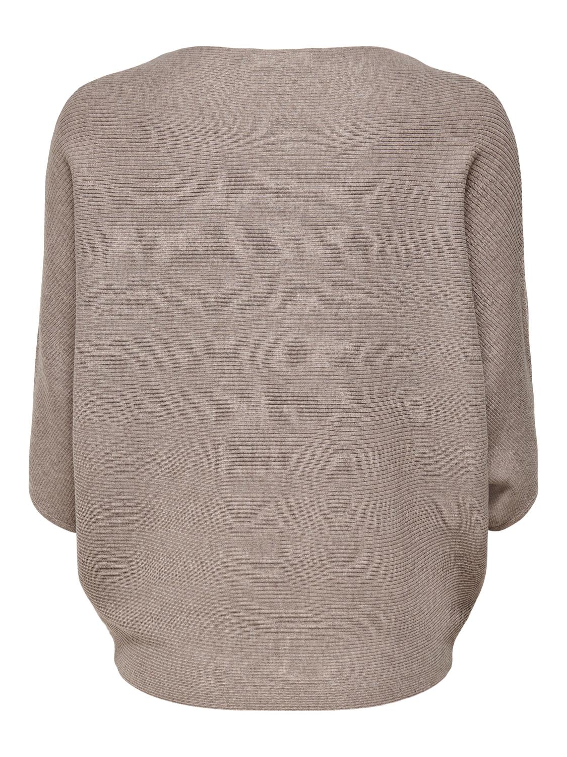 ONLY U-Boot Ausschnitt Tief angesetzte Schulter Pullover -Simply Taupe - 15181237
