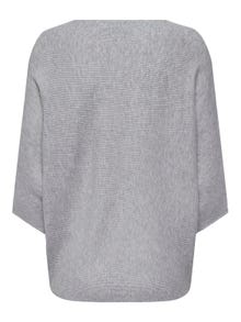 ONLY Boat neck Dropped shoulders Pullover -Light Grey Melange - 15181237