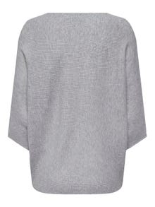 ONLY Fladdermusärmad Stickad tröja -Light Grey Melange - 15181237