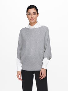 ONLY Striktrøje med flagermuseærmer -Light Grey Melange - 15181237