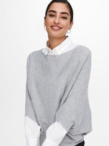 ONLY Striktrøje med flagermuseærmer -Light Grey Melange - 15181237