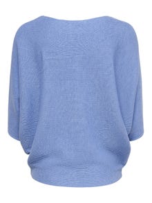 ONLY Fladdermusärmad Stickad tröja -Della Robbia Blue - 15181237