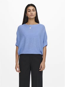 ONLY Fladdermusärmad Stickad tröja -Della Robbia Blue - 15181237
