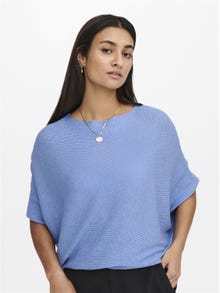 ONLY Boat neck Dropped shoulders Pullover -Della Robbia Blue - 15181237
